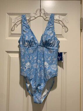 Roller Rabbit x Target Floral Vines Empire Waist One Piece Swimsuit Sz Sm NWT